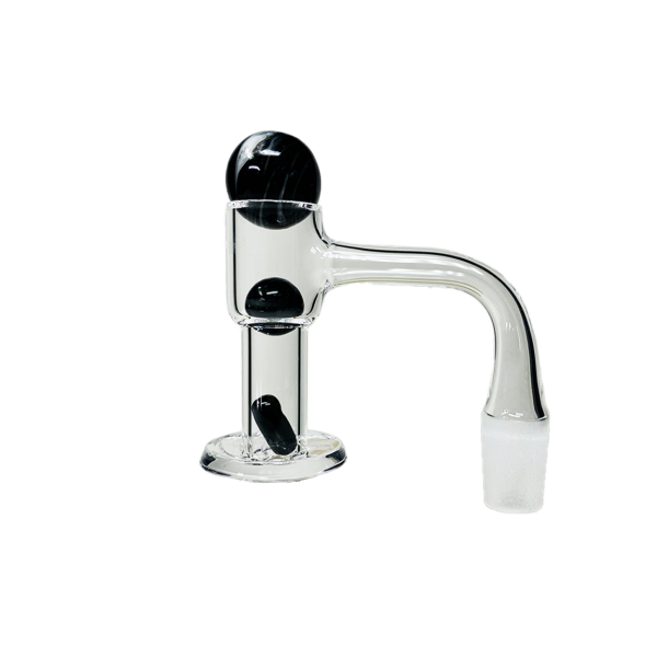 VAULT Quartz Terp Slurper Banger Set-Black with White Swirls