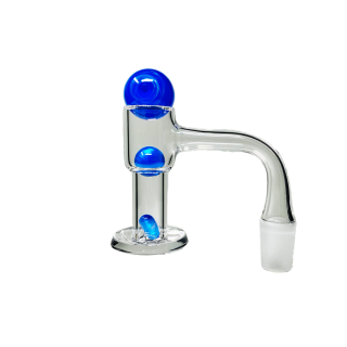 VAULT Quartz Terp Slurper Banger Set-Blue with White Swirls