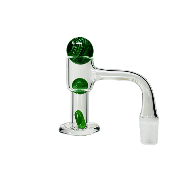 VAULT Quartz Terp Slurper Banger Set-Green with White Swirls