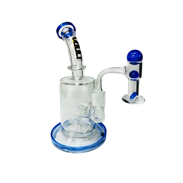 VAULT Quartz Terp Slurper Banger Set-Blue with White Swirls - Image 4