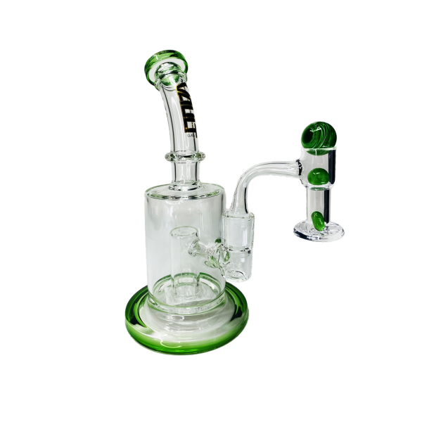 VAULT Quartz Terp Slurper Banger Set-Green with White Swirls - Image 4