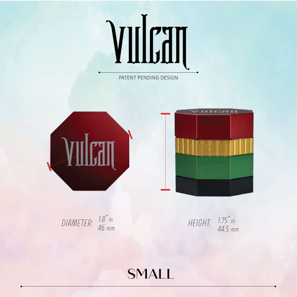 Vulcan 46mm Fully Magnetic 4pc Herb Grinder-Rasta - Image 3