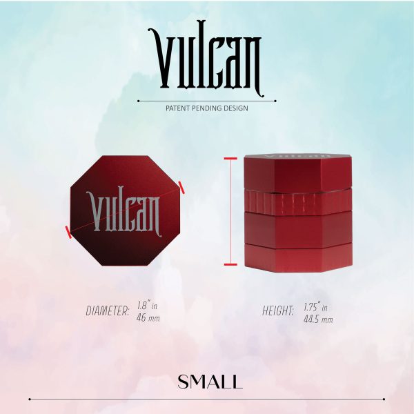 Vulcan 46mm Fully Magnetic 4pc Herb Grinder-Red - Image 3