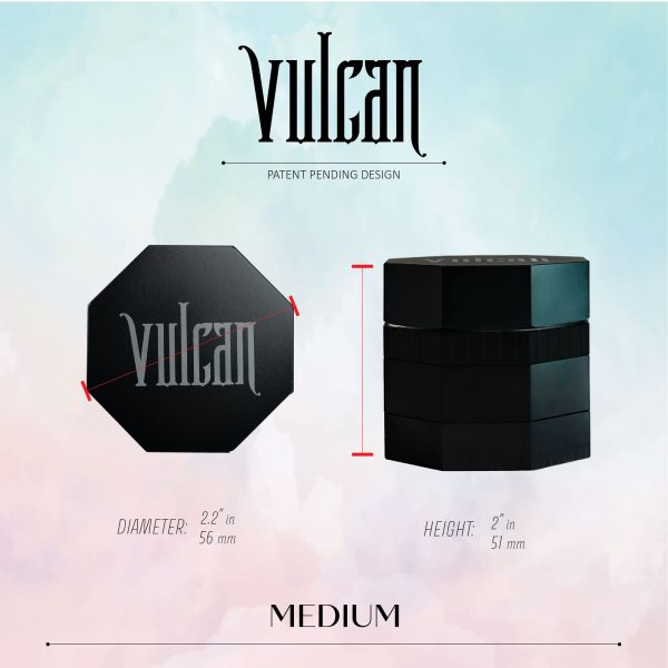 Vulcan 56mm Fully Magnetic 4pc Herb Grinder-Black - Image 3