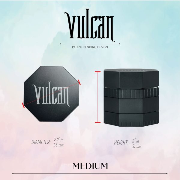 Vulcan 56mm Fully Magnetic 4pc Herb Grinder-Gun Metal - Image 3