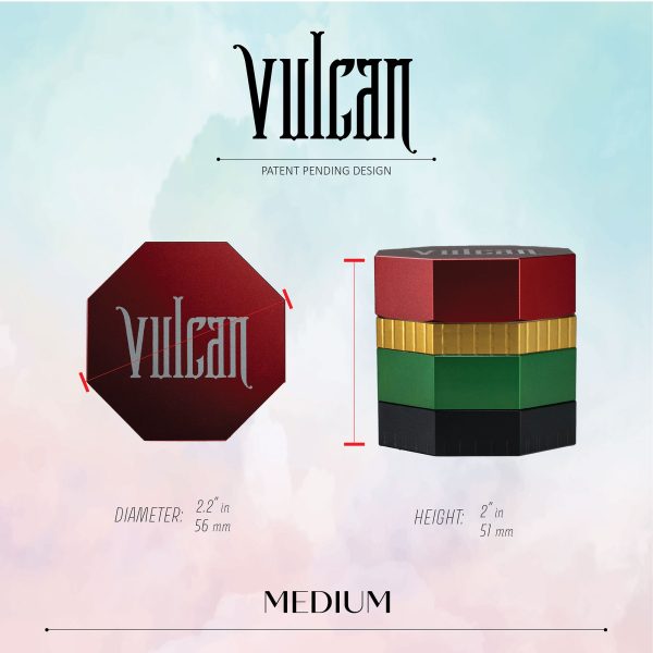Vulcan 56mm Fully Magnetic 4pc Herb Grinder-Rasta - Image 3