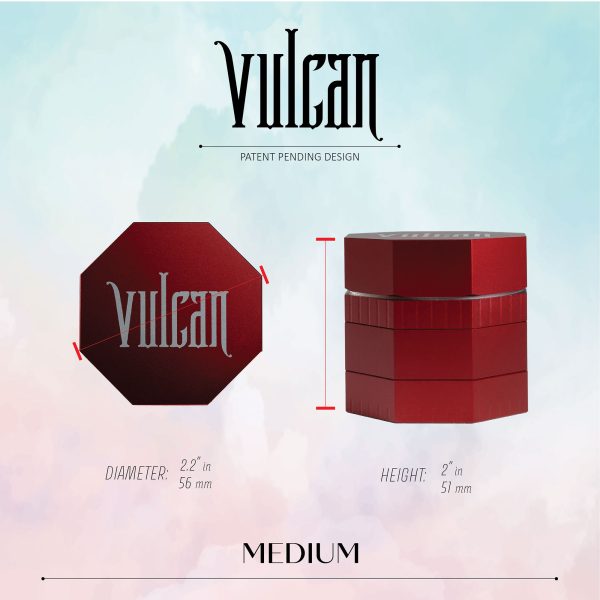 Vulcan 56mm Fully Magnetic 4pc Herb Grinder-Red - Image 3