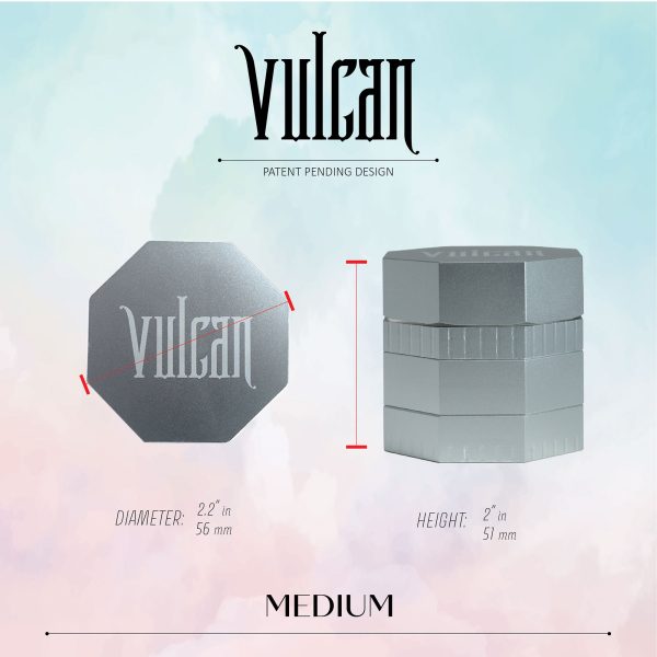 Vulcan 56mm Fully Magnetic 4pc Herb Grinder-Silver - Image 3