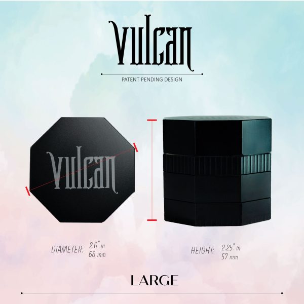 Vulcan 66mm Fully Magnetic 4pc Herb Grinder-Black - Image 3