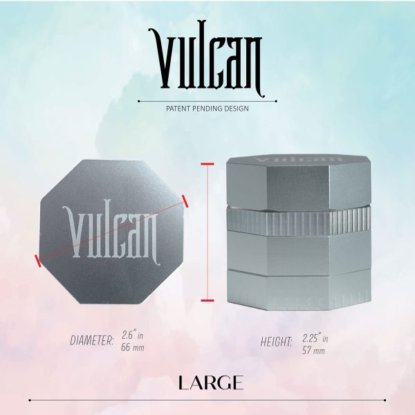 Vulcan 66mm Fully Magnetic 4pc Herb Grinder-Silver - Image 3