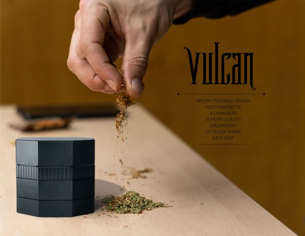 Vulcan 46mm Fully Magnetic 4pc Herb Grinder-Gun Metal - Image 5