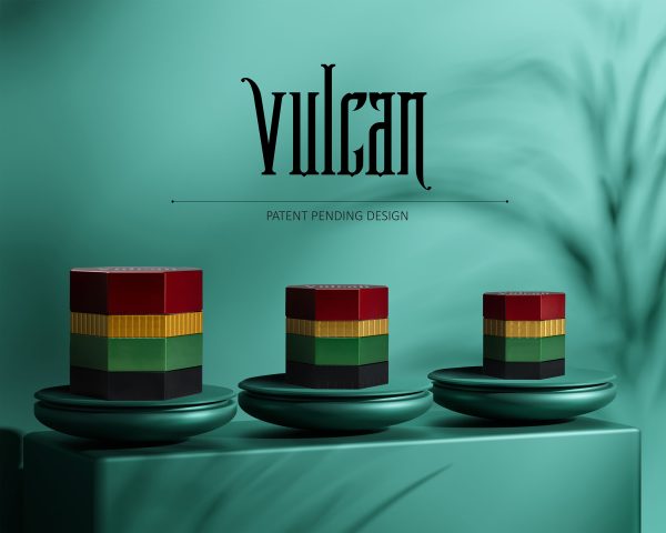 Vulcan 56mm Fully Magnetic 4pc Herb Grinder-Rasta - Image 4
