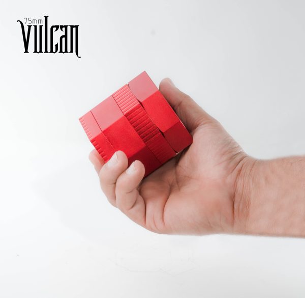 Vulcan 75mm Fully Magnetic 4pc Herb Grinder-Red - Image 7
