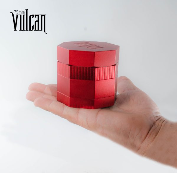 Vulcan 75mm Fully Magnetic 4pc Herb Grinder-Red - Image 8