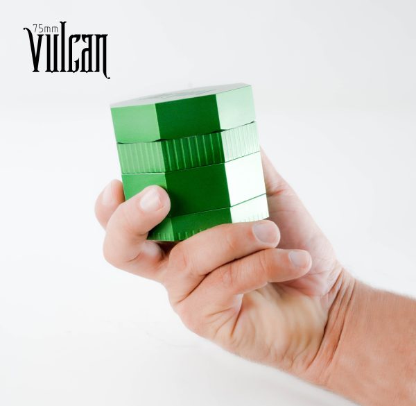 Vulcan 75mm Fully Magnetic 4pc Herb Grinder-Green - Image 5