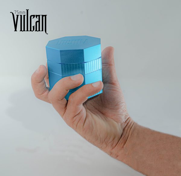 Vulcan 75mm Fully Magnetic 4pc Herb Grinder-Blue - Image 8