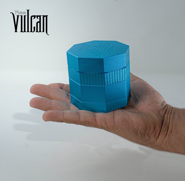 Vulcan 75mm Fully Magnetic 4pc Herb Grinder-Blue - Image 2