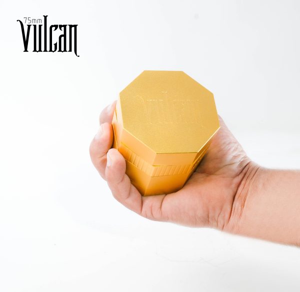 Vulcan 75mm Fully Magnetic 4pc Herb Grinder-Gold - Image 6