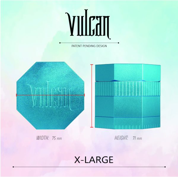 Vulcan 75mm Fully Magnetic 4pc Herb Grinder-Blue - Image 4