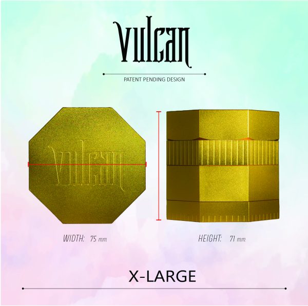 Vulcan 75mm Fully Magnetic 4pc Herb Grinder-Gold - Image 9