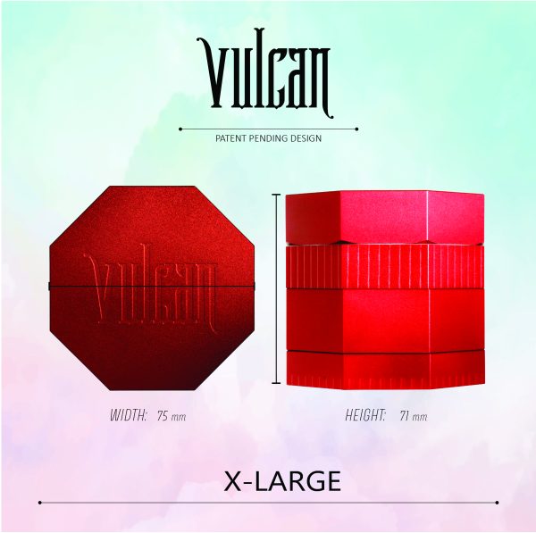 Vulcan 75mm Fully Magnetic 4pc Herb Grinder-Red - Image 5